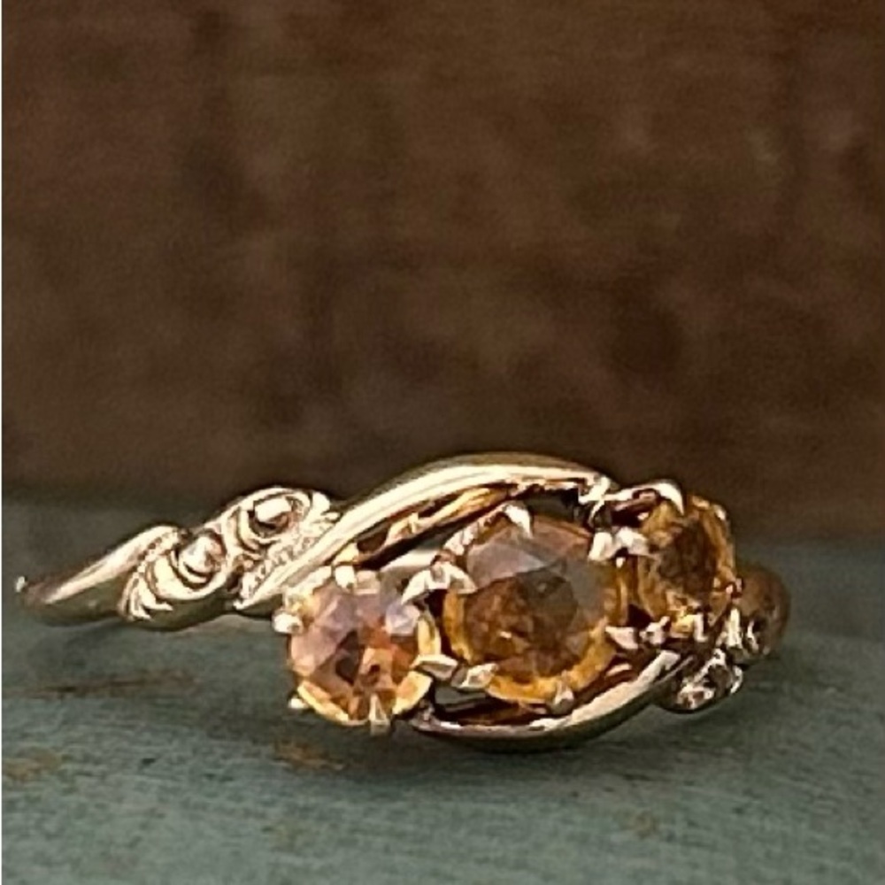 Antique 14k Citrine Ring - Picture 9 of 11